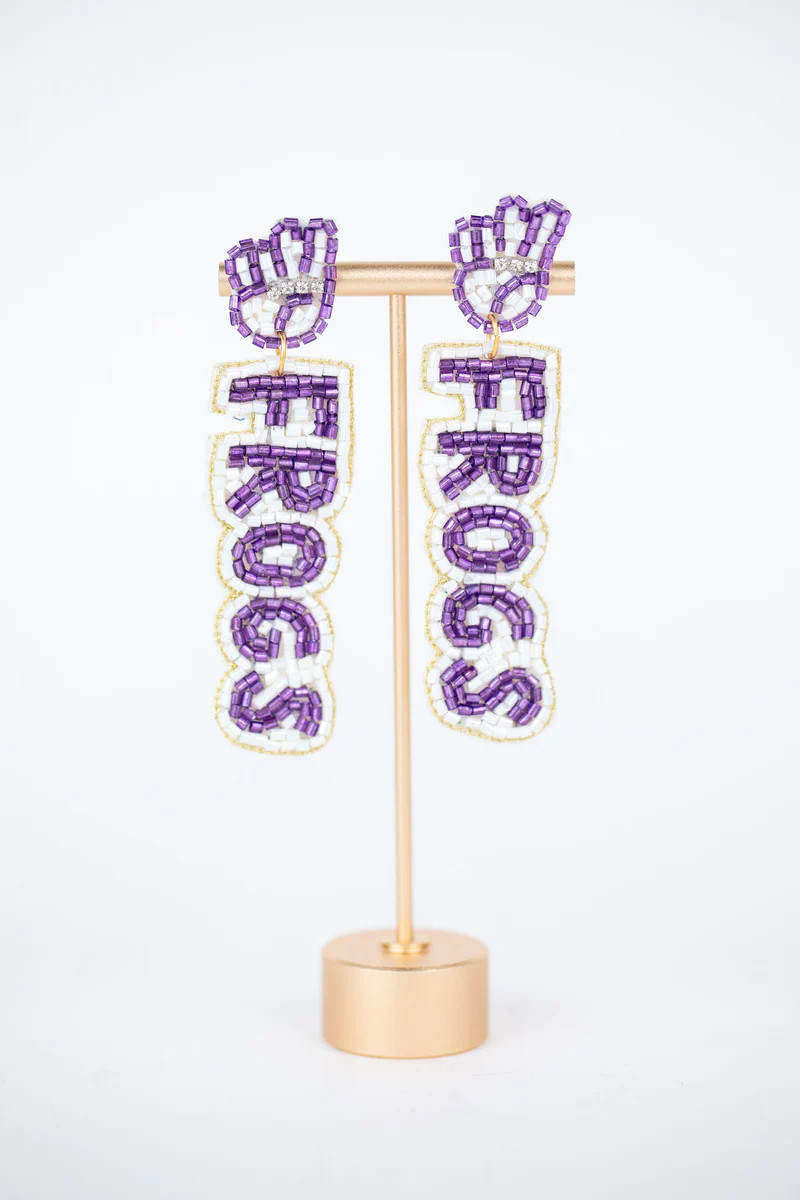 TCU Beaded Earrings by Treasure Jewels | Avara