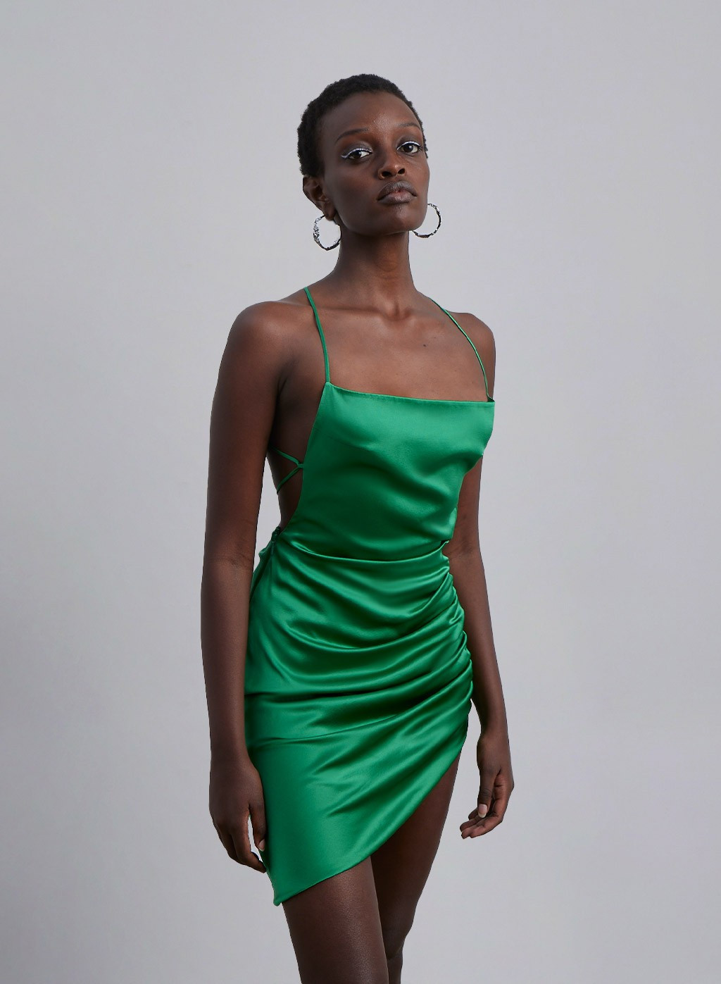 Ruched Silk Mini Slip Dress | Silk Maison