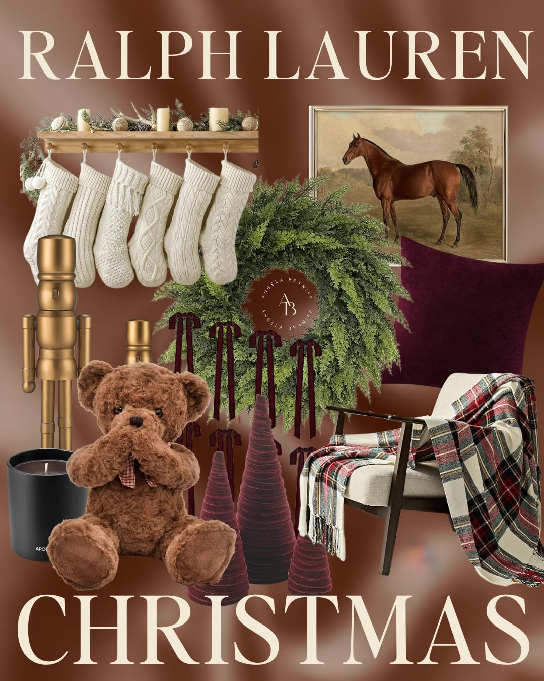 timeless tartan holiday décor, brass accents, velvet ribbons, and vintage-inspired home pieces t... | Amazon (US)