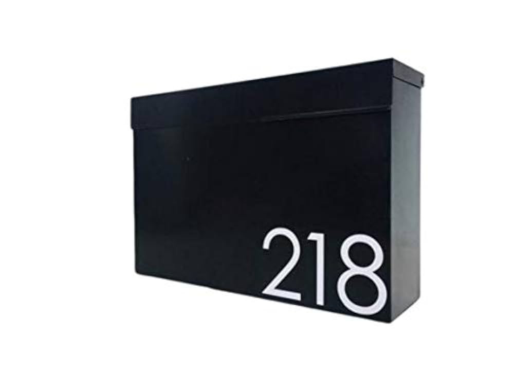 Wall Mounted Modern Mailbox - Wall Mounted Mailbox with Lock -Modern Mailbox - Black Mailbox - Lo... | Amazon (US)