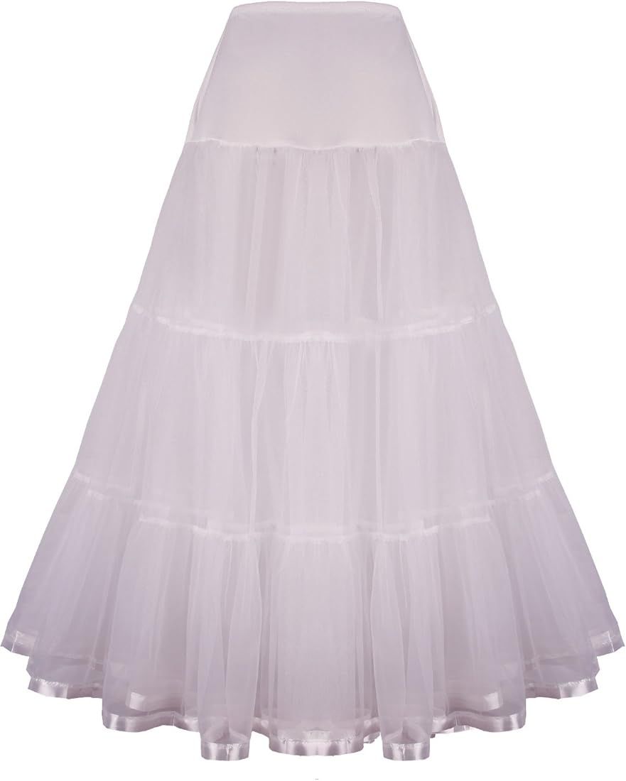 SHIMALY Women's Floor Length Wedding Petticoat Long Underskirt for Formal Dress | Amazon (UK)