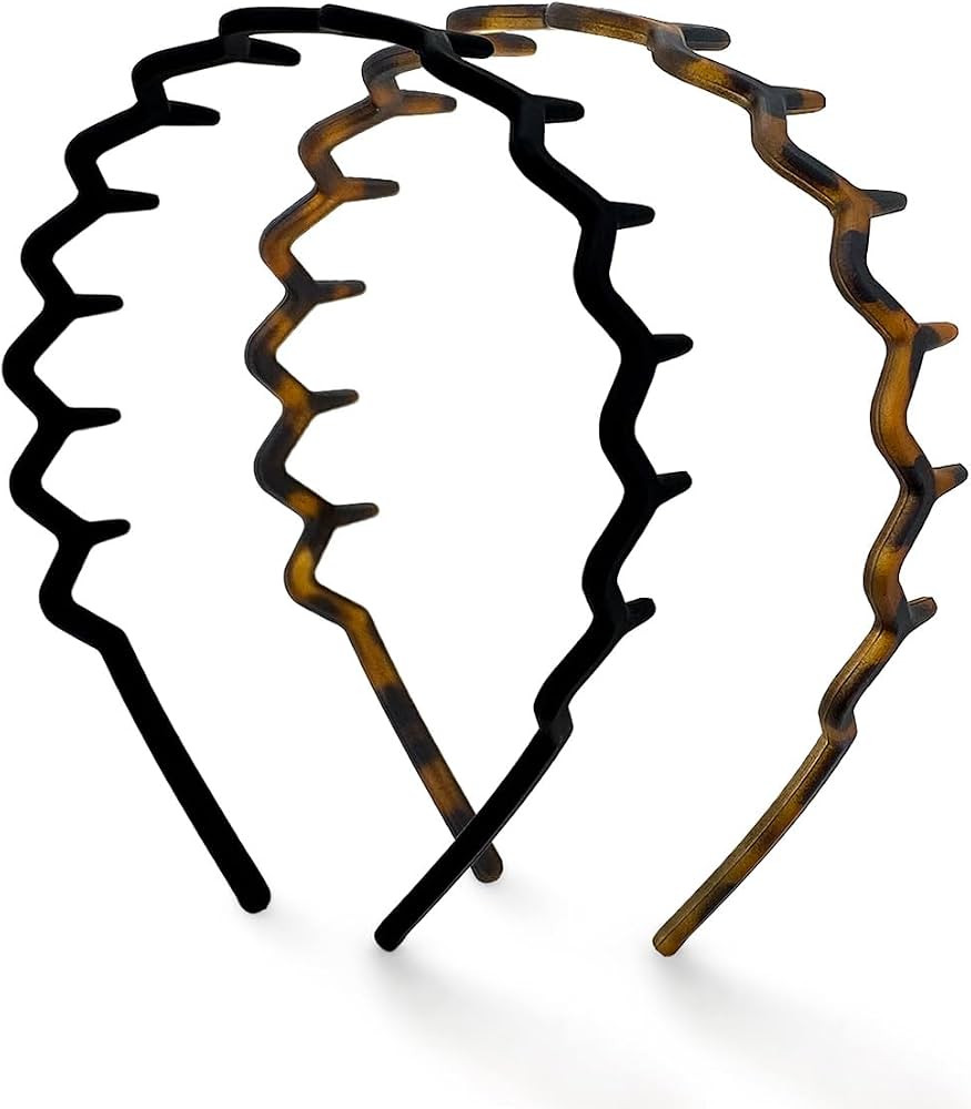 Kitsch Zig Zag Headbands - Recycled Plastic Hair Band for Men & Women | Classic 90s Headband & Ha... | Amazon (US)