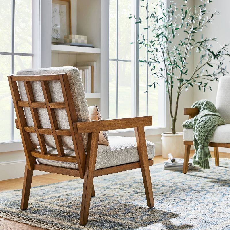 Grantsville Wood Frame Accent Chair with Grid Back - Threshold™ designed with Studio McGee | Target