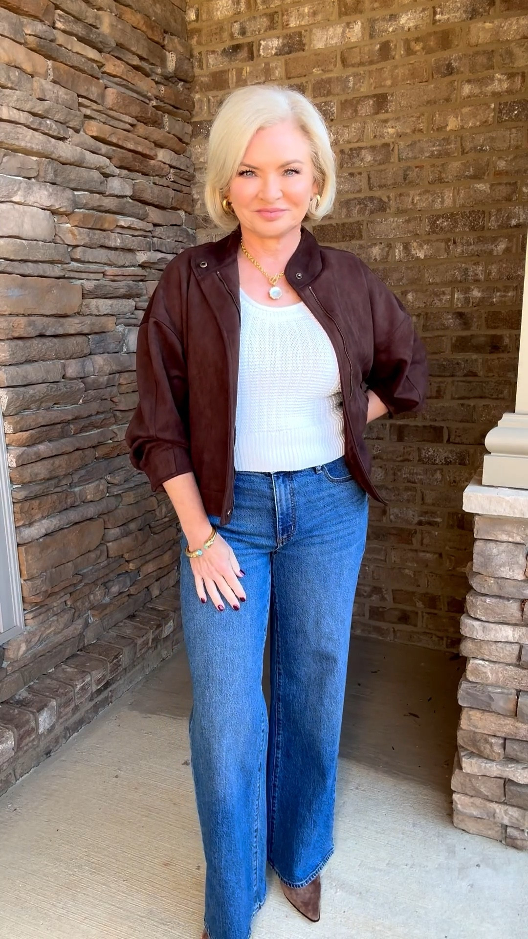 Suede & faux suede bomber jackets are trending!

Fall trends
Bomber jacket
Suede jacket
Jeans
Midlife style

Fashion over 40
Petite fashion
Midlife fashion
Gen X Style

#stylewithserena
#petitefashion
#midlifefashion
#fashionover40
#genxstyle


#LTKOver40 #LTKStyleTip #LTKPetite