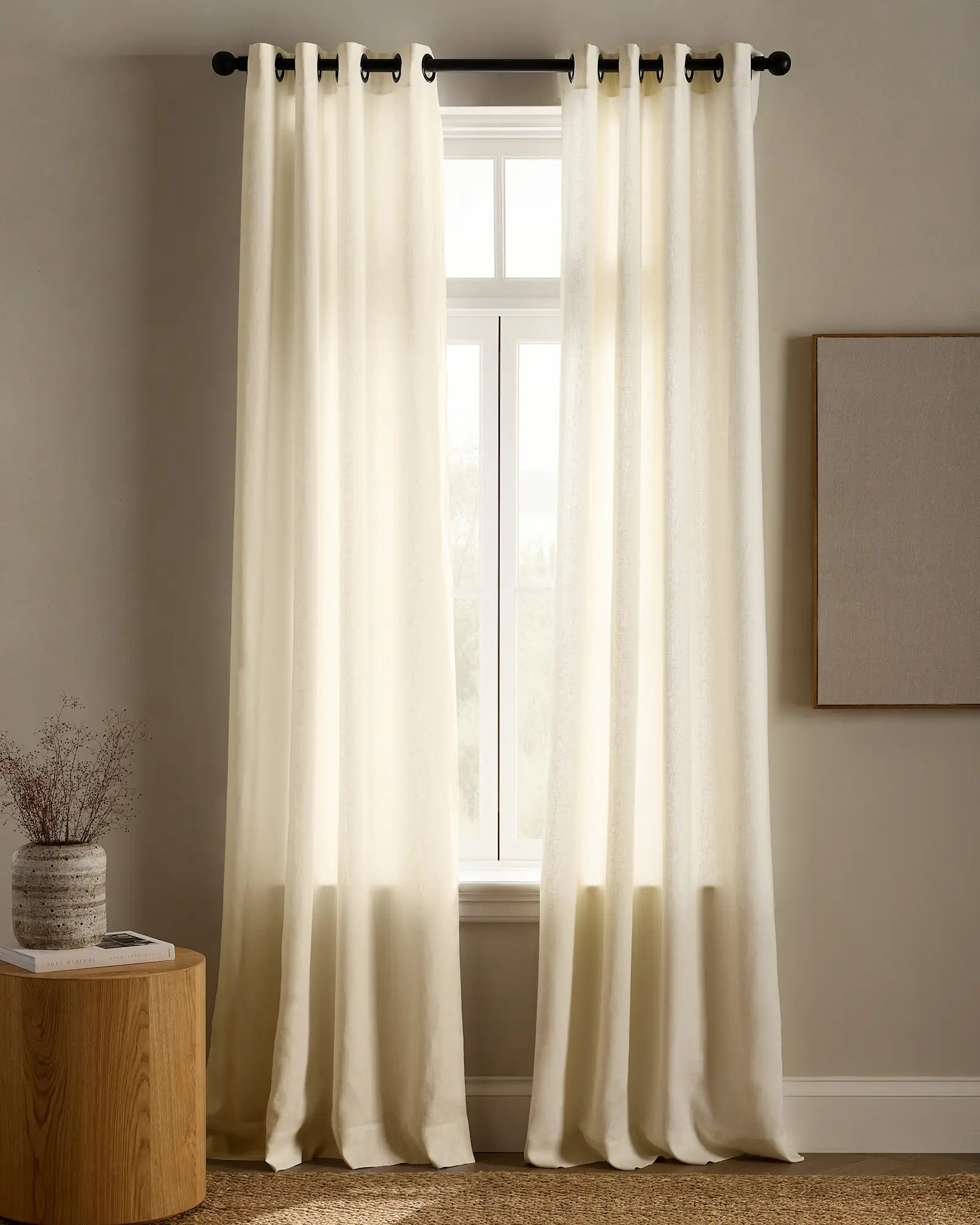 European Linen Grommet Curtain   Single Panel | Quince