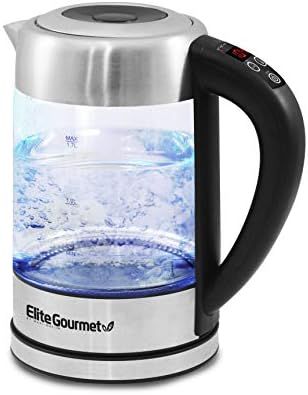 Elite Gourmet EKT-1789D Electric Programmable Cordless Glass Kettle w/ 5 Temperatures Tea & Coffe... | Amazon (US)