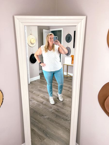 Spring skinny jeans outfit but make it casual. I started this outfit with my favorite skinny ankle jeans in this light wash. These jeans are made to fit our curves and come in multiple lengths. I wore with this white tank top blouse and my platform white sneakers. 

Size 18 
Size 20 
Plus size spring outfit
Plus size outfit
spring outfit
Abercrombie jeans
curvy jeans 
Curve love jeans 

#LTKplussize #LTKSeasonal #LTKstyletip