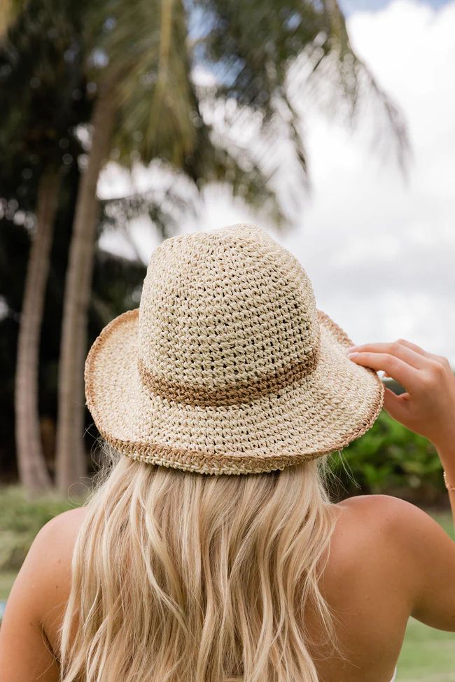 Summer Rhythm Ivory Woven Bucket Hat | Pink Lily