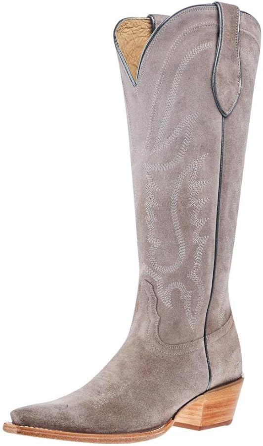 Tony Lama Women`s Ash Suede Vamp 15In Ash Suede Top Boot | Amazon (US)