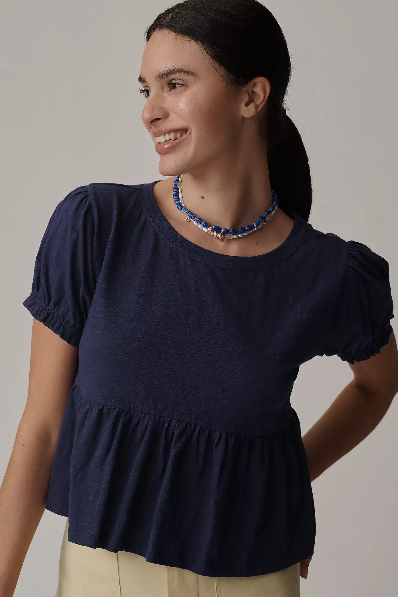 By Anthropologie Swingy Puff-Sleeve Tee | Anthropologie (US)