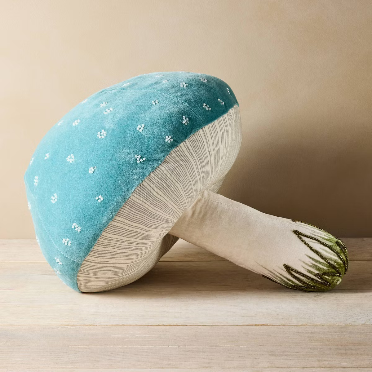 17"x14" Beaded Mushroom Novelty Pillow Blue - John Derian for Target | Target
