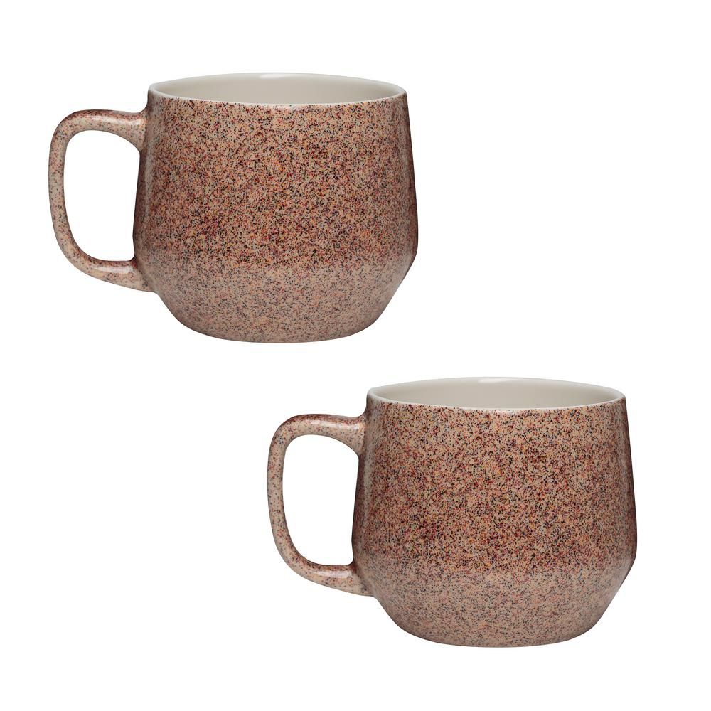 Amici Home Primitive Granite 22 oz. Earth Tone Ceramic Coffee Mug (Set of 2), Brown | The Home Depot