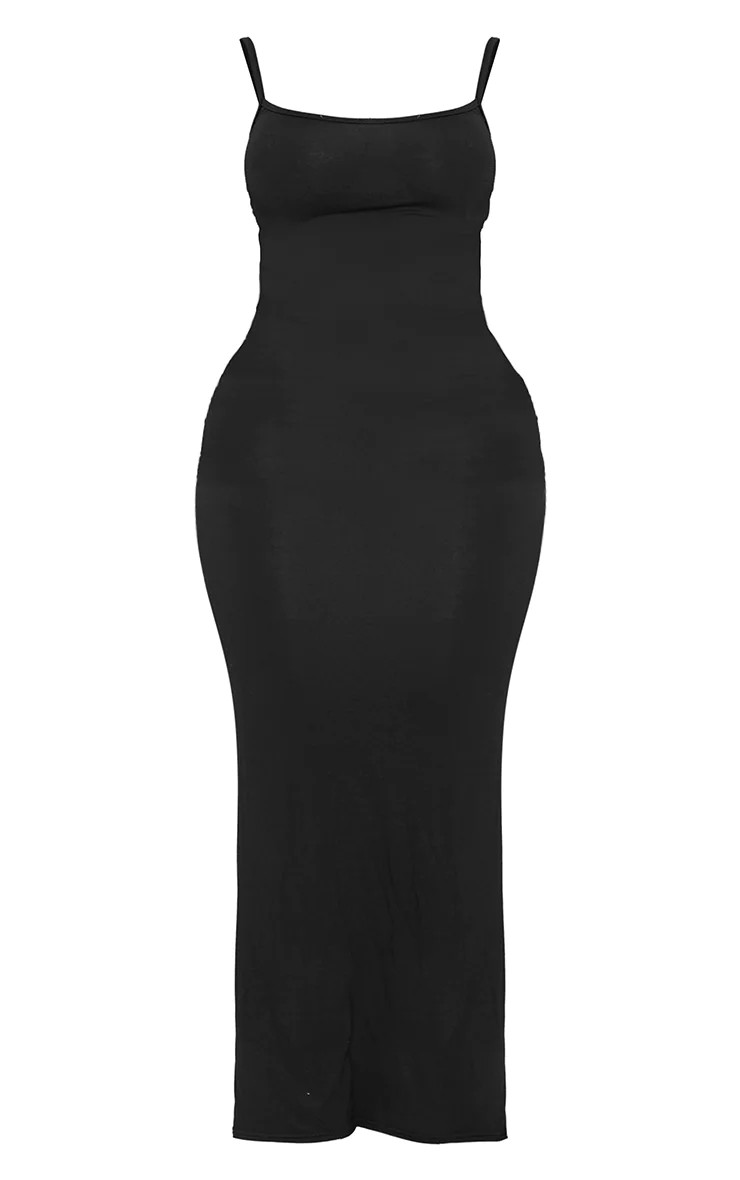 Shape Black Jersey Strappy Maxi Dress | PrettyLittleThing US