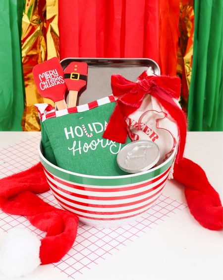 Last minute gift ideas for a baker, don’t forget the child that loves to bake too!  
Also a great night before Christmas cookie baking gift (*add a Santa serving tray or book!) and it’s perfect for neighbor, friend, or white elephant gift!  👩‍🍳🍪🎅🏻
👩‍🍳🍪Melamine bowls in holiday colors, Use one of these as a basket!
👩‍🍳🍪 Add baking trays, a cookie cutter & cookie press
👩‍🍳🍪Use a canvas reindeer feed  bag to wrap a cookie mix to make it easy!
🎅🏻☕️Finally, a pair of festive oven mitts with holiday spatulas tucked inside! 
🎅🏻optionally add ribbon, a bow, yarn, bells or a gift card and tag!

#christmasgiftideas #holidaygiftideas #christmasgiftsforkids #stockingstuffers #teachersgifts #bestiegift #giftideas #giftguide #classmategift #whiteelephantgift #holidaygifts #christmasgifts #lastminutegiftideas #giftsforabaker #nightbeforechristmas

#LTKHoliday #LTKSeasonal #LTKGiftGuide