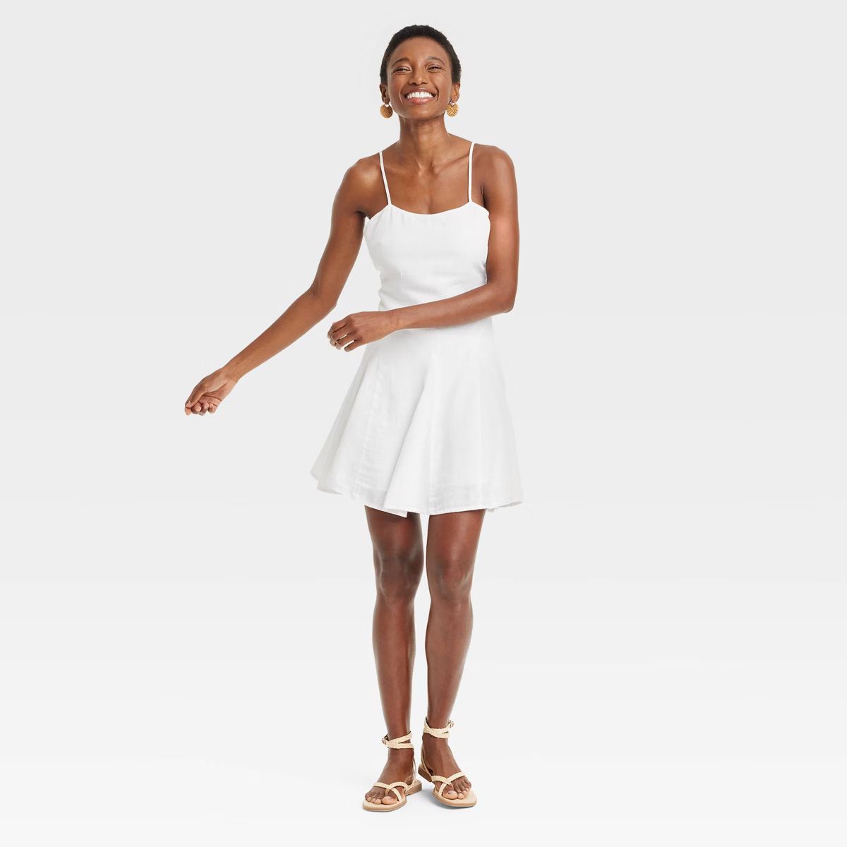 Women's Beach Bungalow Linen Mini Dress - A New Day™ | Target