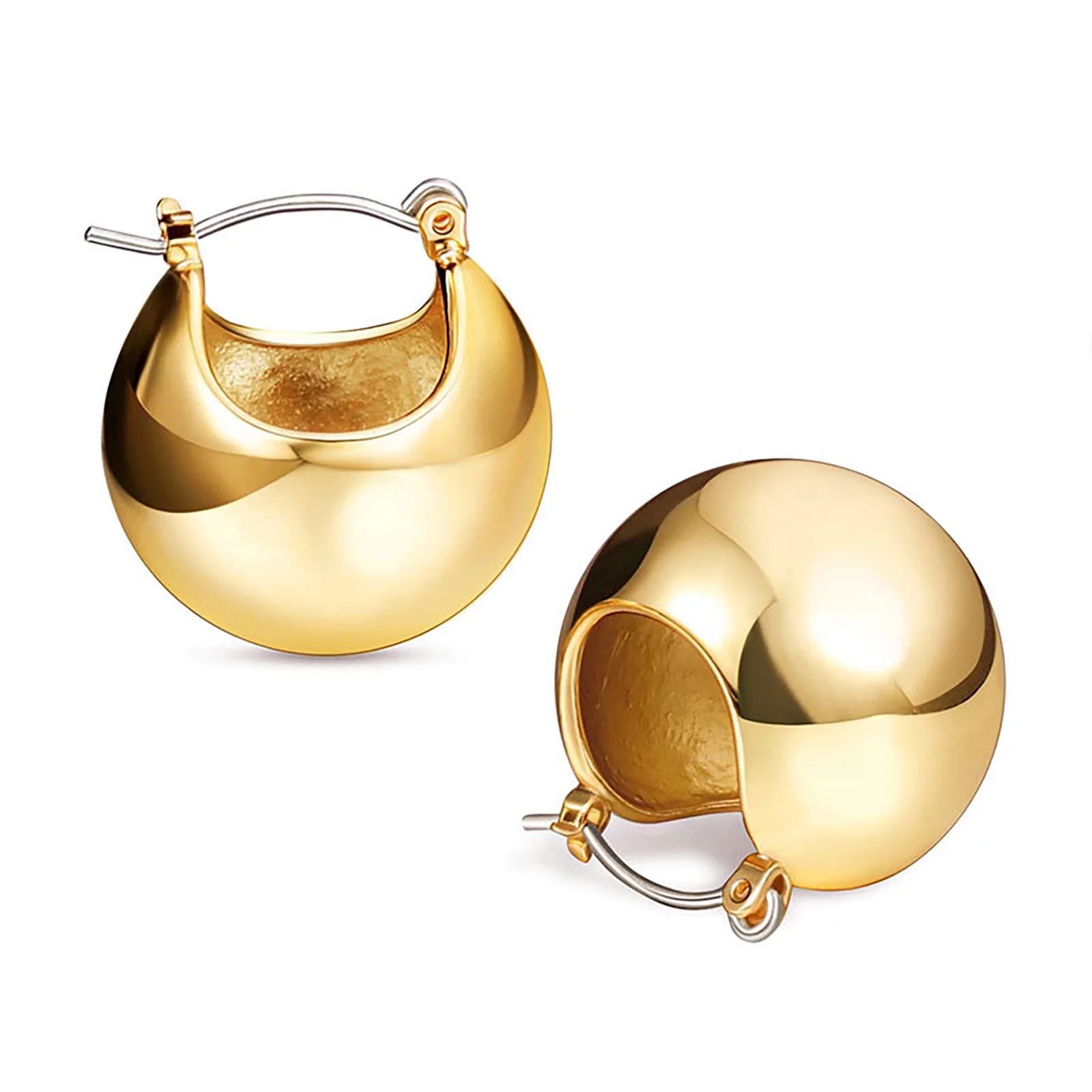 Gold Earrings for Women Fashion Earrings Stainless Steel Round Earrings Women Creative Earrings B... | Walmart (US)