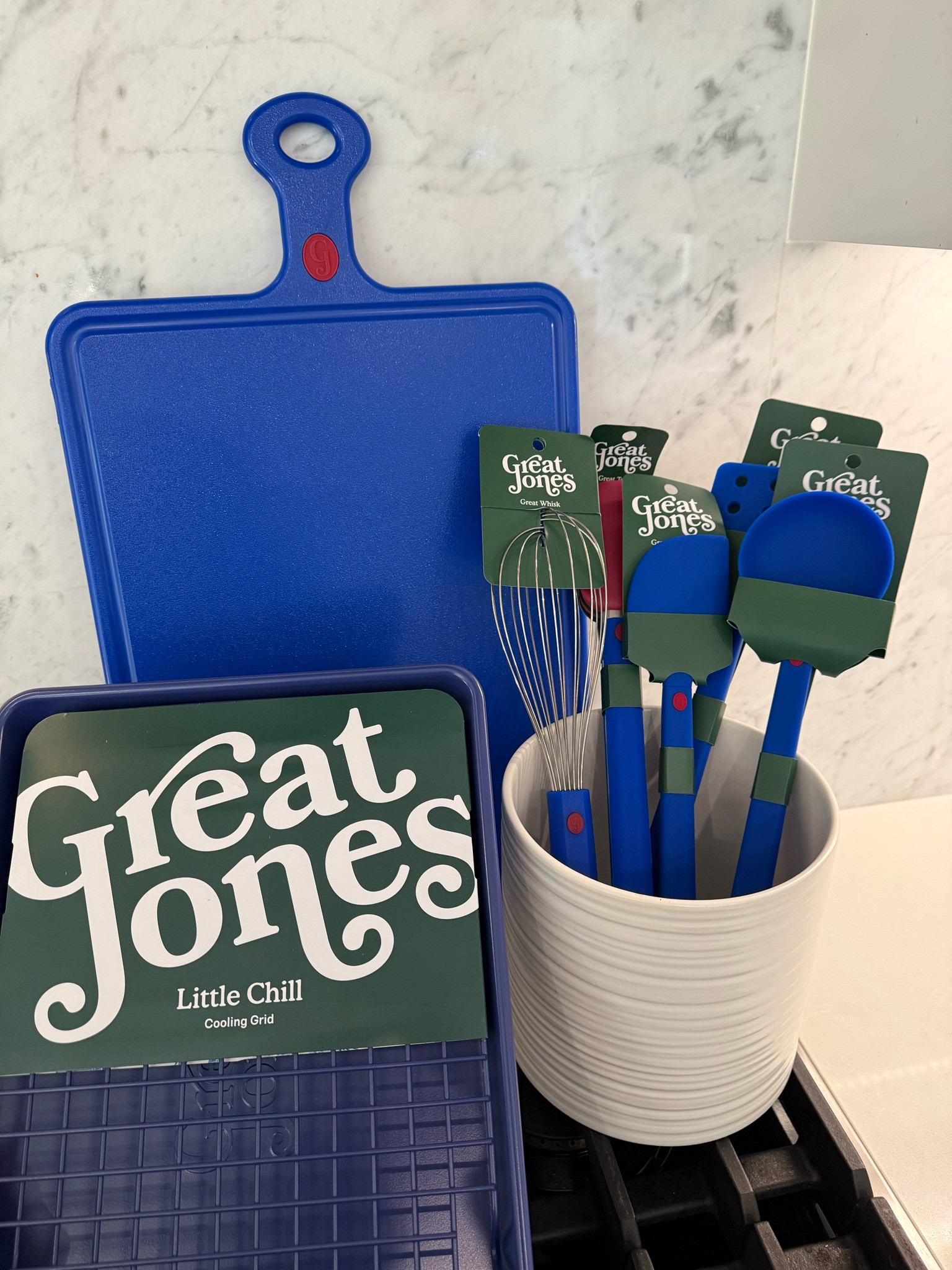 How pretty are these new pieces from @greatjones? I love adding fun pops of color in my kitchen and these pieces were the perfect blueberry blue! I can’t wait to use these items to host my family for the holidays! Already eyeing the “All Aboard” for a charcuterie board!! #cookwithGJ #ad

#LTKHome #LTKFindsUnder100 #LTKGiftGuide