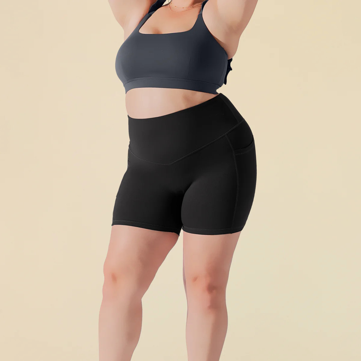 Supersculpt™ Midi Short with Pockets - Black | POPFLEX