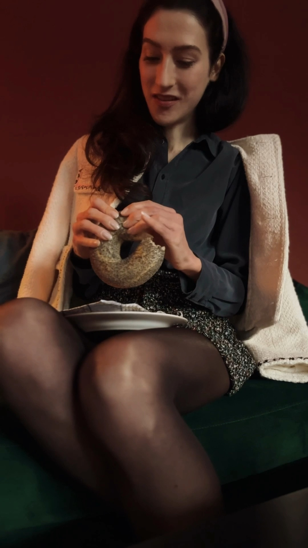 valentines outfit women, spring outfits, spring date outfit, cute outfits for spring, valentines day outfits, lunch break outfit, silk shirt, tweed shorts, tweed jacket, chocolate tights, headband

#LTKootd #LTKmorningroutine #LTKValentine