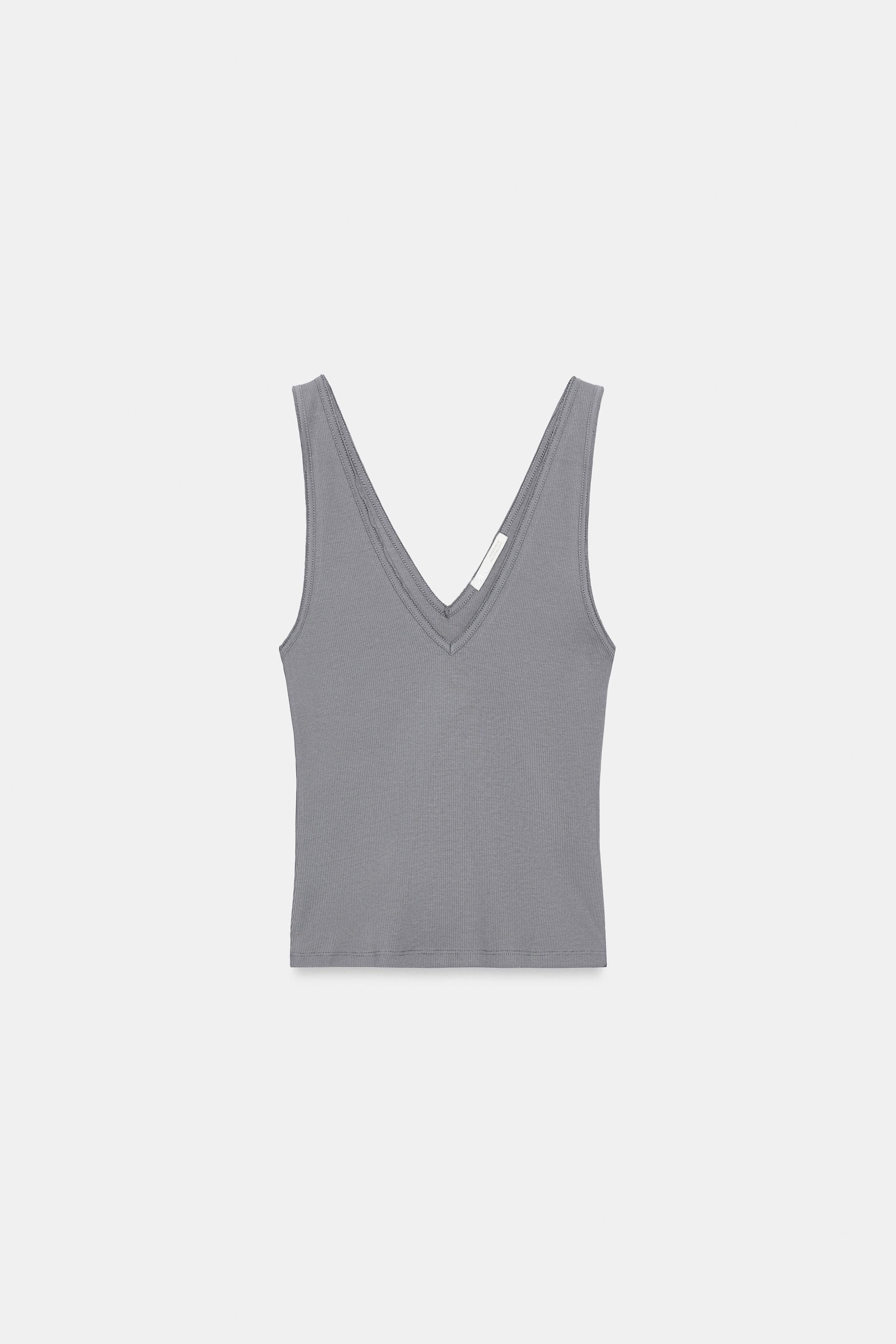 RIB V-NECK TOP | Zara US
