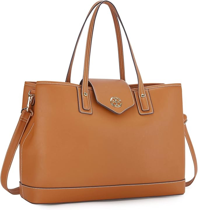Missnine Laptop Tote Bag 15.6 inch Women's Work Computer Bag Professional Briefcase Vegan Leather... | Amazon (US)