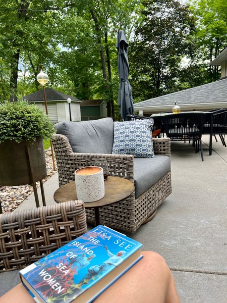 Patio vibes. Absolutely love these outdoor swivel chairs. 

#LTKhome #LTKSeasonal