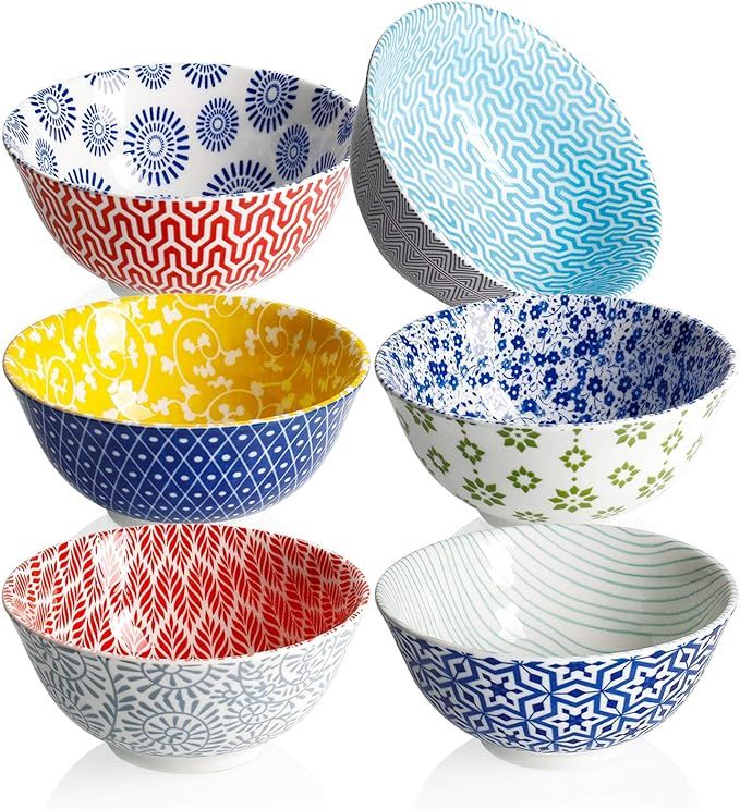 Amazingware Dessert Bowls - Salad Bowl Set 10 Ounce - Porcelain Bowls for Ice Cream Dessert, Smal... | Amazon (US)