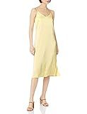 The Drop Women's Ana Silky V-Neck Midi Slip Dress, Pastel Yellow, M | Amazon (US)