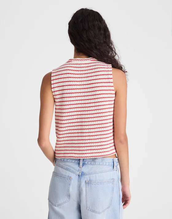 Textured-Knit  Button-Front Shell Top | Madewell
