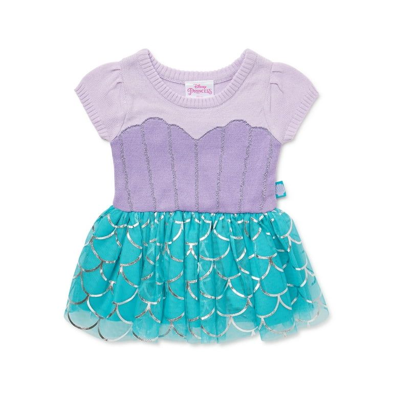 Disney Baby Girl Little Mermaid Ariel Cosplay Dress, Sizes 0/3 Months-6/9 Months | Walmart (US)