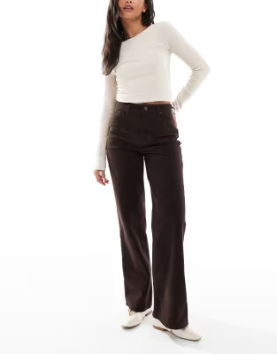 New Look Adalae wide leg jean in brown | ASOS | ASOS (Global)