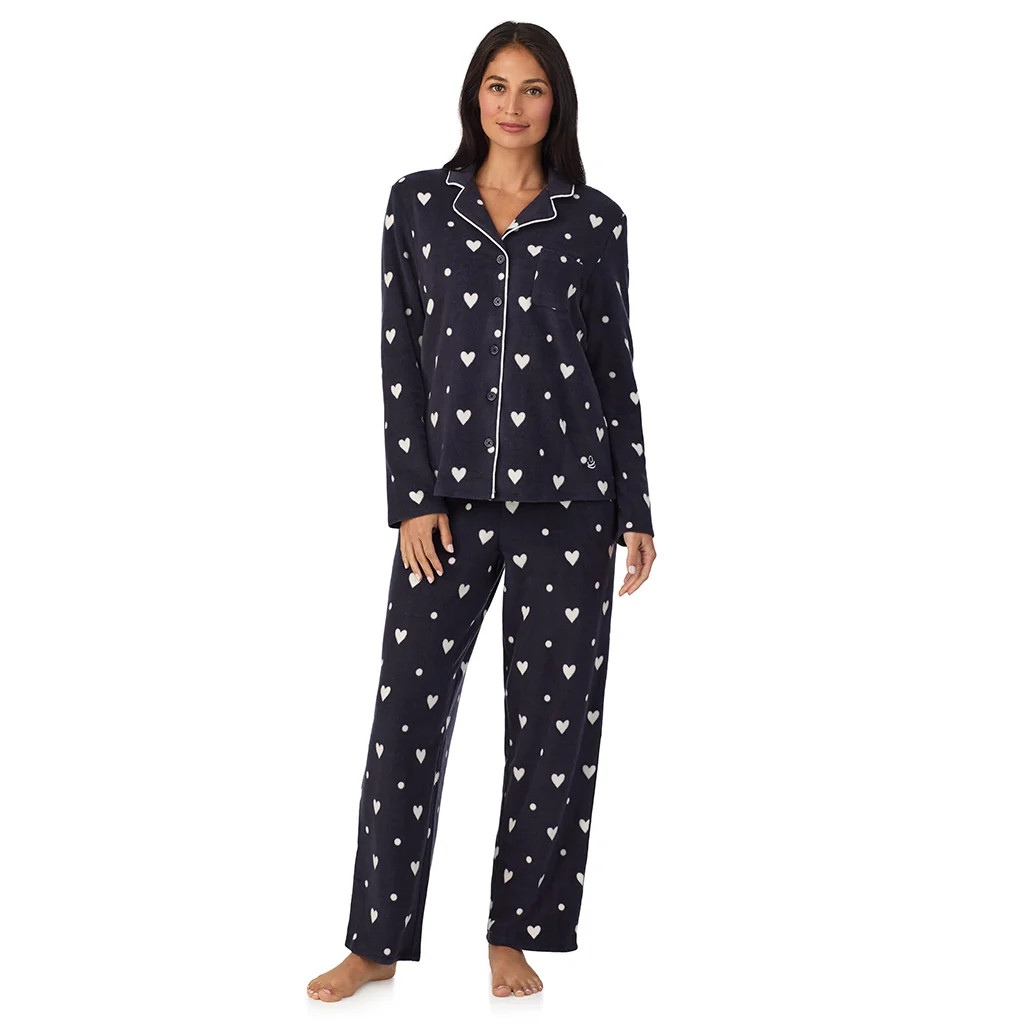 Cuddl Duds x Jennifer Lake Fleece with Stretch Long Sleeve Notch Colla | CuddlDuds
