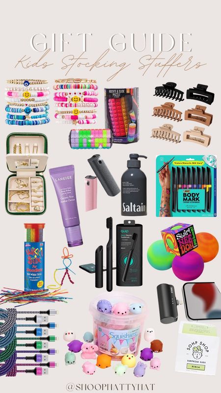 stocking stuffers - stocking stuffers for kids - laneige - jewelry holder - phone chargers - portable charger - kid gifts - claw clips - travel jewelry case - squishies

#LTKGiftGuide #LTKHoliday #LTKfamily