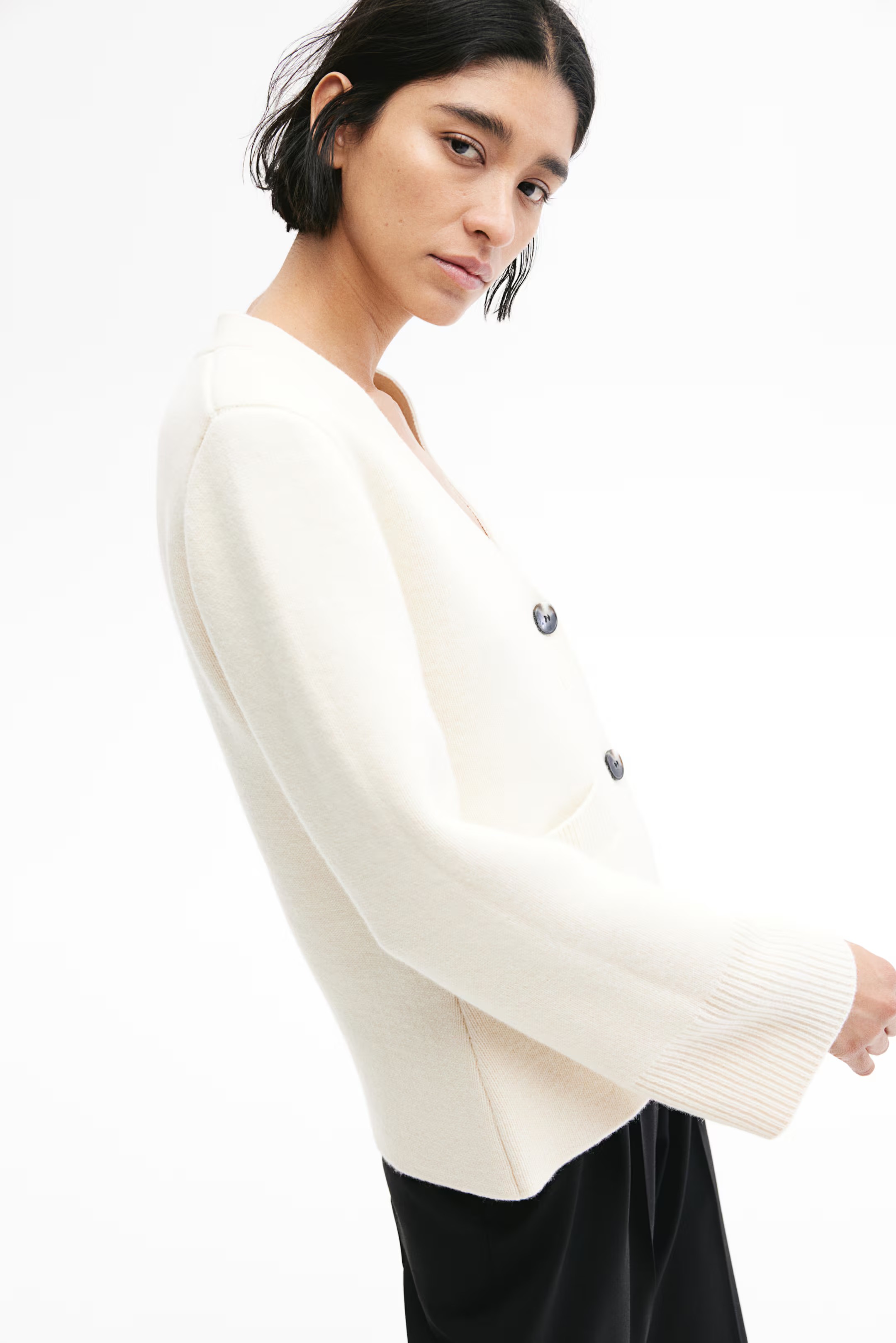 Knitted wool cardigan - Cream - Ladies | H&M GB | H&M (UK, MY, IN, SG, PH, TW, HK)