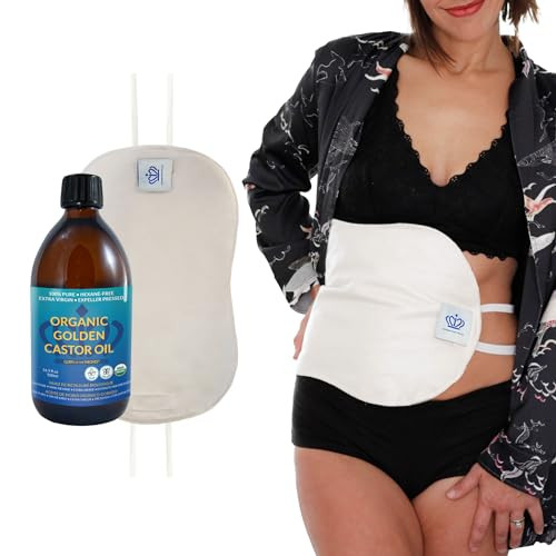 QUEEN OF THE THRONES Castor Oil Pack for Liver Kit - Heatless, Less-Mess, Reusable - Organic Cott... | Amazon (US)