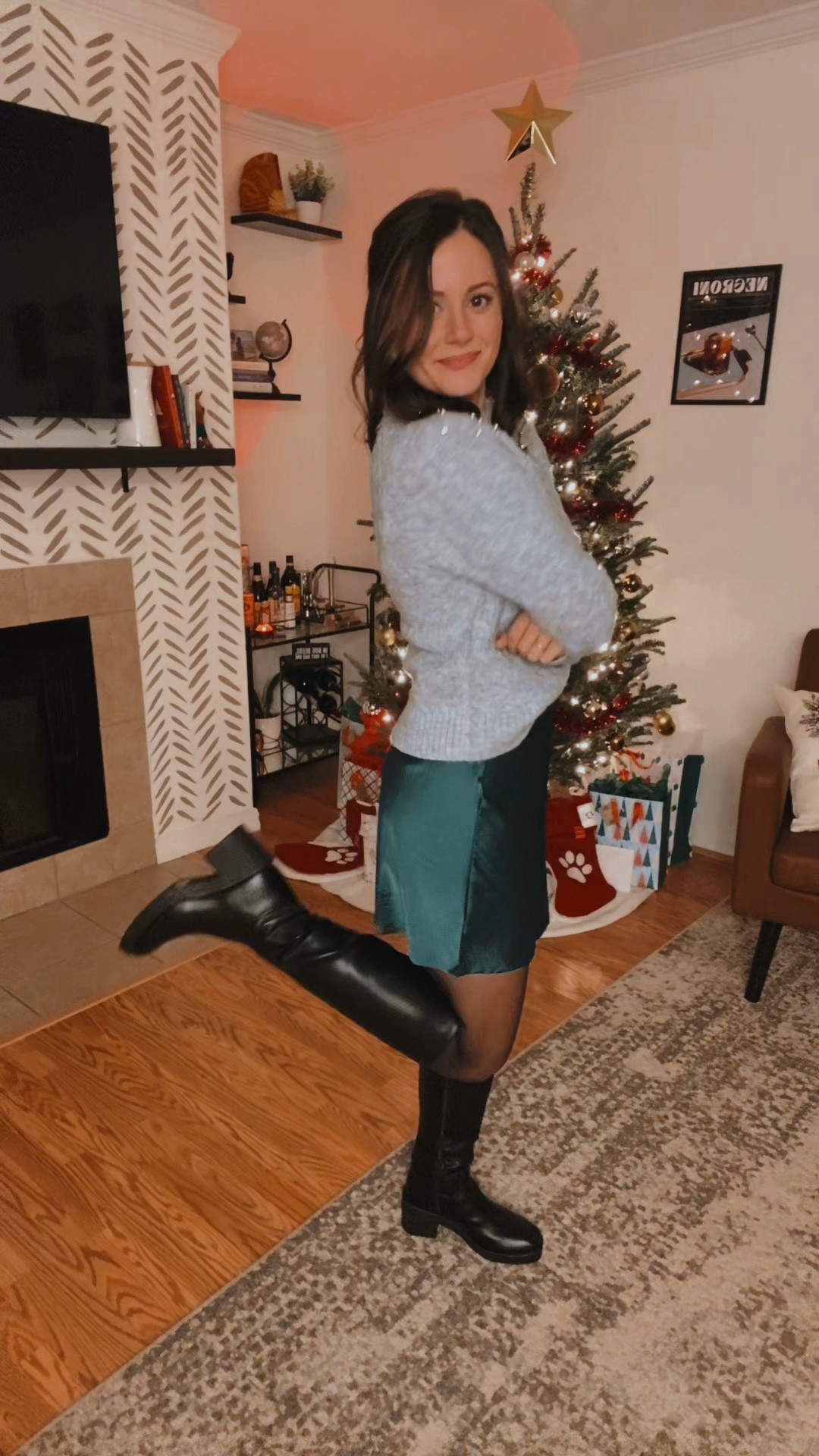 The perfect holiday outfit! 🎄🥰 I’m obsessed with this satin skirt from Amazon, and tall boots have become my favorite shoe for winter!! 

#LTKHoliday #LTKShoeCrush #LTKStyleTip