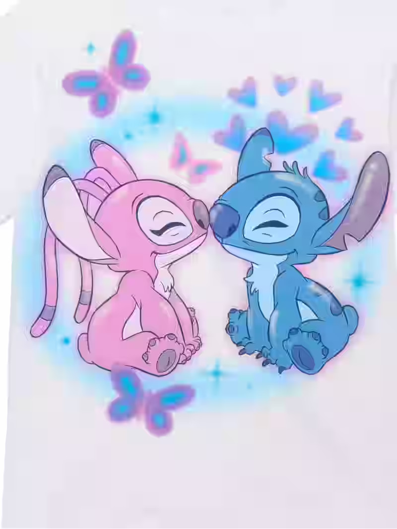 Disney Lilo & Stitch Angels of My Heart Girls Short Sleeve Graphic T-Shirt, Sizes 4-16 | Walmart (US)