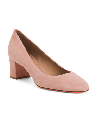 Suede Block Heel Pumps For Women, Leather/Suede | TJ Maxx