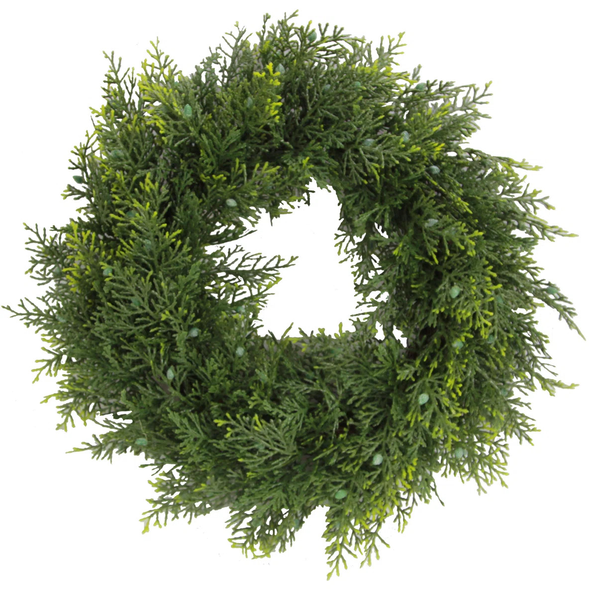 20" Inches Faux Cedar Wreath With Berry Holiday Christmas wreath Home Christmas Décor, Green-Ber... | Wayfair North America