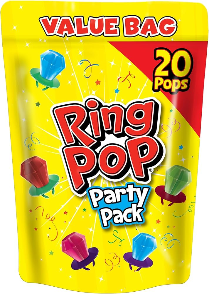 Ring Pop Candy, Valentine's Lollipops, 20 Ct Party Favors in Assorted Fruity Flavors - Full Size,... | Amazon (US)