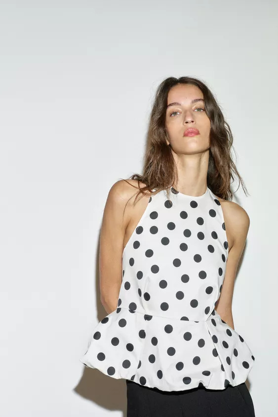 POLKA DOT BALLOON TOP | Zara US