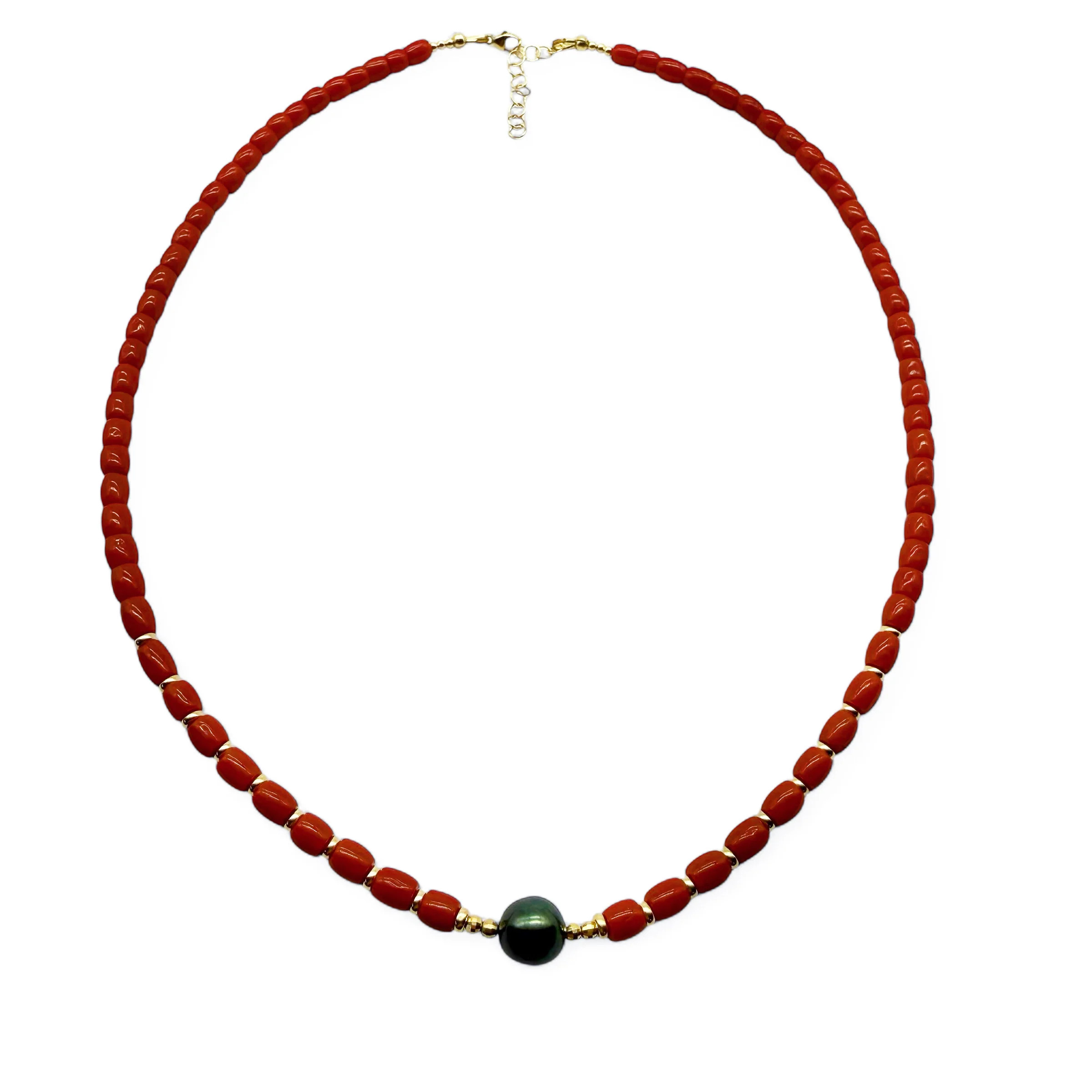 RED CORAL NECKLACES WITH TAHITIAN PEARL – SHAKTI | SHAKTI JEWELRY
