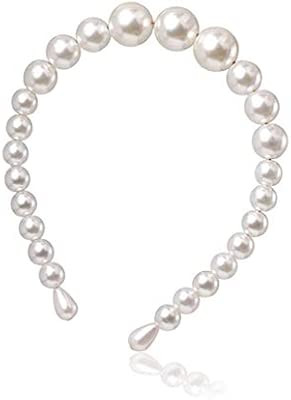 Pearl Headbands for Women - 1pcs Elegant Bling Hair Clip Hairpins Headwear Barrette Styling Tools... | Amazon (US)