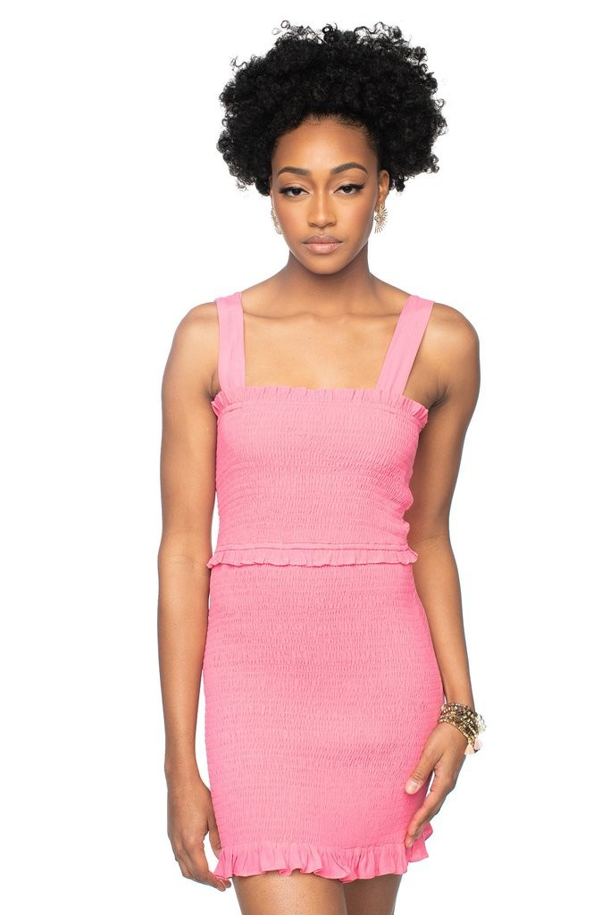 BuddyLove Monroe Smocked Mini Dress - Carnation | BuddyLove