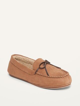 Faux-Suede Sherpa-Lined Moccasin Slippers for Men | Old Navy (US)