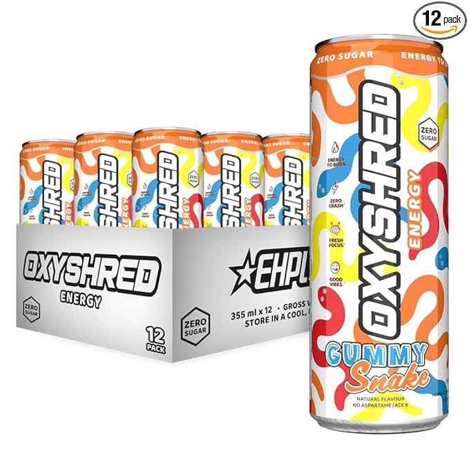 EHP Labs OxyShred Healthy Energy Drink - Zero Sugar Energy Drinks with Amino Acids, Green Tea Ext... | Amazon (US)