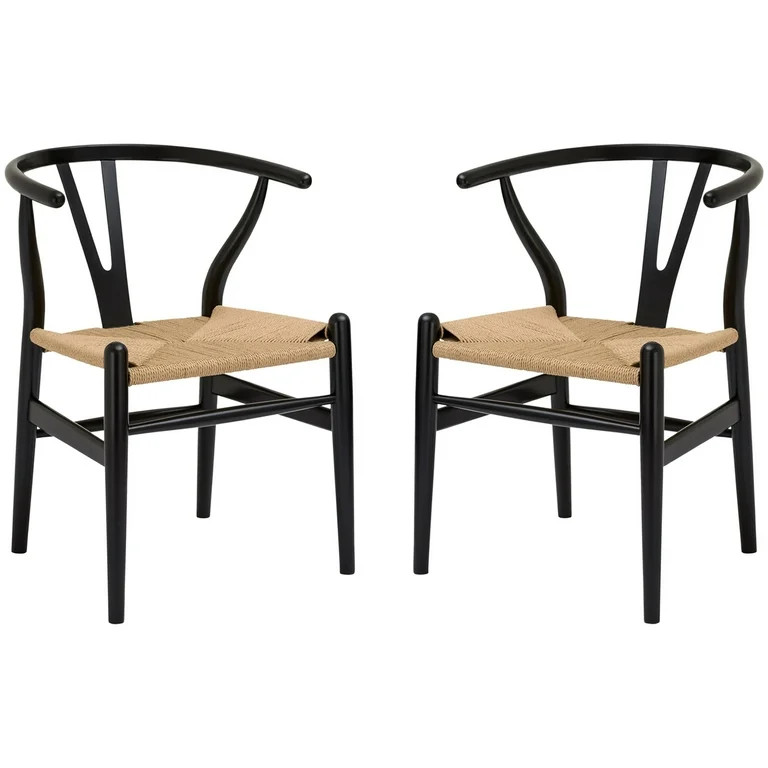 Poly & Bark Weave Chair in Black (Set of 2) - Walmart.com | Walmart (US)