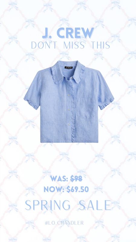 Love this shirt from spring and summer! Would be so cute paired with white denim




JCrew sale
JCrew
Spring fashion
Summer fashion
Spring must haves 

#LTKfindsunder100 #LTKstyletip #LTKsalealert