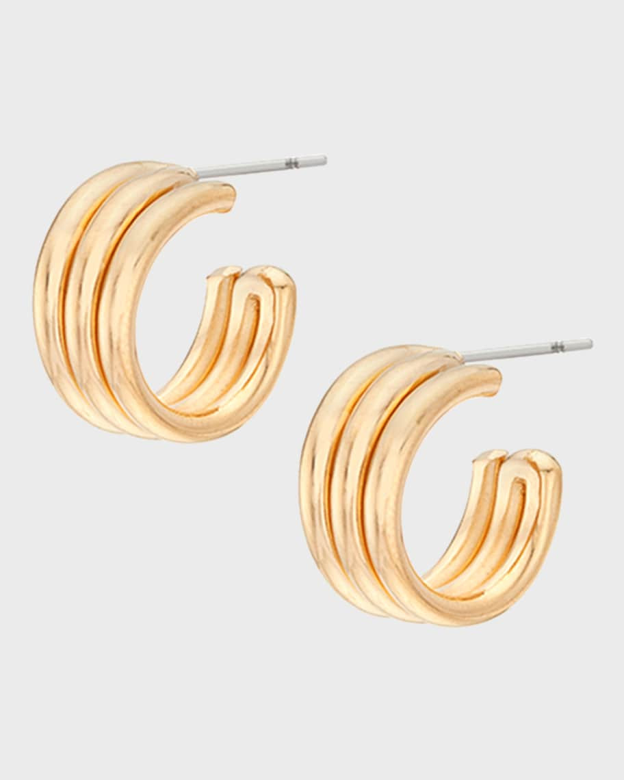SOKO Waya Triple Hoop Earrings, Gold | Neiman Marcus