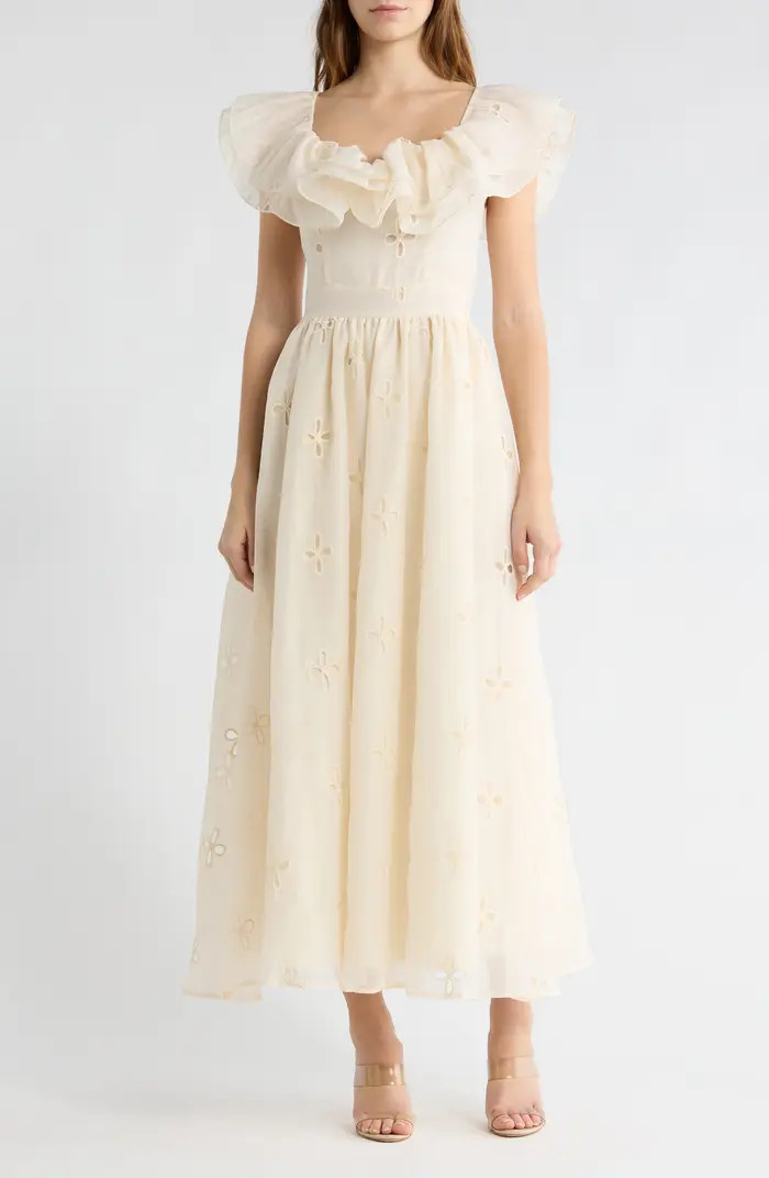 Miley Ruffle Cap Sleeve Maxi Dress | Nordstrom Rack